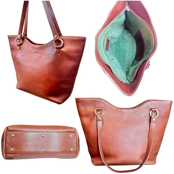 Handmade Irish Leather & Suede Tote - Picture 1 of 11